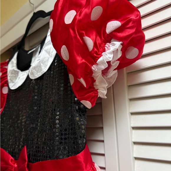 Disney Store Minnie Mouse Youth Sz L Black Sequin Red & White Polka Dot Costume - Picture 12 of 12